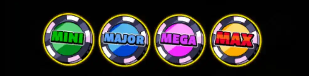 Fichas de jackpot Mini, Major, Mega y Max en la tragamonedas Le King